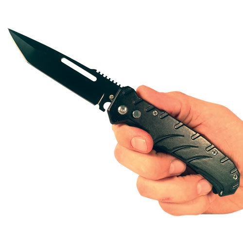 Automatic Heavy Duty Knife with solid handle and safety lock.